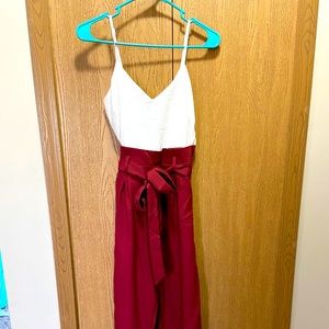 Brand new burgundy/white Windsor jumpsuit